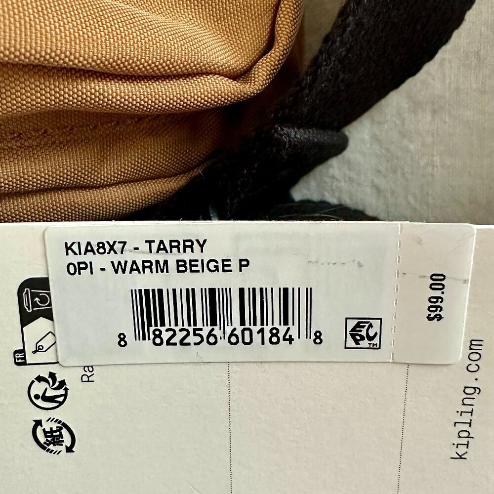 Kipling Tarry Hip Or Sling Crossbody Bag Mustard Beige Lightweight KIA8X7 (NEW) - Picture 5 of 16